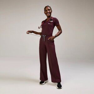 Figs Wide Leg FORMx scrub pant  in Wine